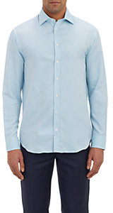 Armani Collezioni Men's Micro Geometric-Weave Shirt-LIGHT BLUE