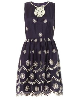 Collette Dinnigan COLLETTE BY Daisy dots embroidered dress
