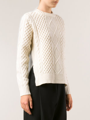 Sacai Luck Boatneck Cable Knit Sweater
