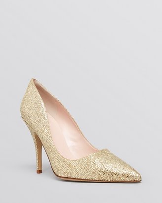 Kate Spade Pointed Toe Pumps - Licorice High Heel Gold