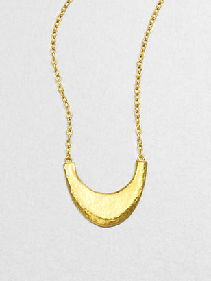 Gurhan 24K Yellow Gold Crescent Pendant Necklace