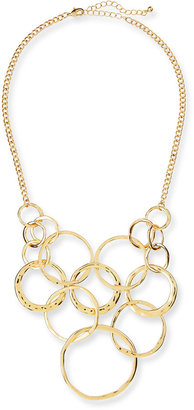 Jules Smith Designs Long Circles Chain Bib Necklace, Golden