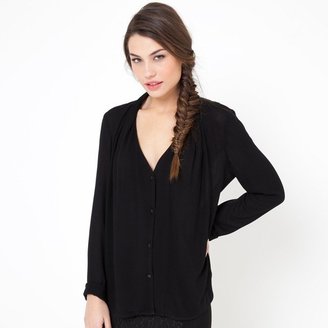 La Redoute SEE U SOON Long-Sleeved Blouse with Pleated Shoulders