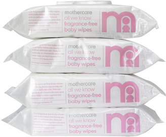 Mothercare All We Know Fragrance-Free Baby Wipes - 4 x 72 Wipes