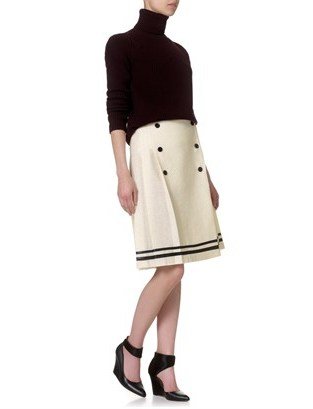 Meadham Kirchhoff White Wool Violetta Skirt