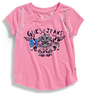 Guess Girls 2 to 6 Embellished Graphic Tee-GREY HEATHER-Medium