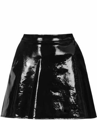 Topshop Petite Exclusive PU A-line Skirt
