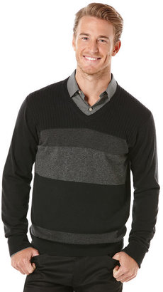 Perry Ellis Striped V-Neck Sweater