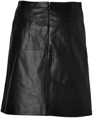 McQ Leather Zip Mini-Skirt in Black
