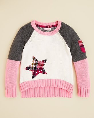 Design History Girls' Star Patch Sweater - Sizes 4-6X