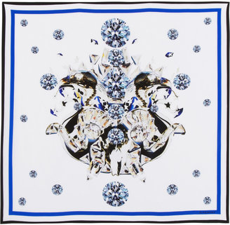 Givenchy Diamond Eagle printed silk-twill scarf