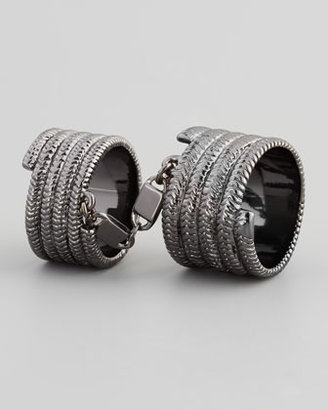 Rachel Zoe Doubled Coiled Snake Ring, Rhodium