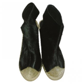 Celine Black Pony-style calfskin Sandals