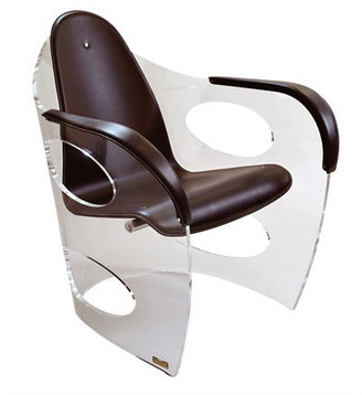 Hodara - Abbraccio Leather & Plexiglas Armchair