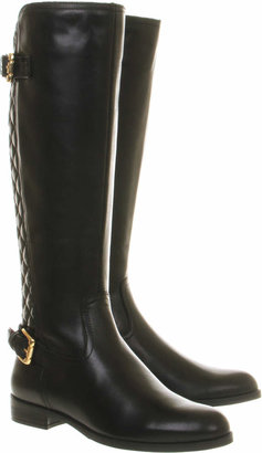 Office Agent Knee boots Black Quilted Leather
