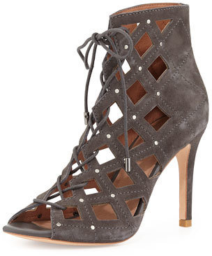 Joie Cayla Studded Suede Cage Bootie, Slate