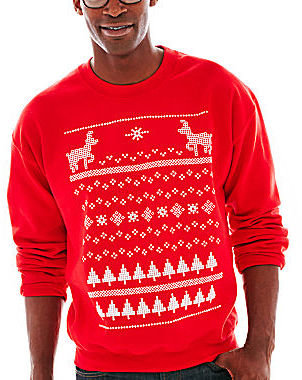 JCPenney NOVELTY SEASON Ugly Sweater Graphic Fleece Sweatshirt