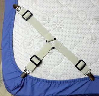 Bed Suspender Gripper/Strap/Holder/Fastener for Your Bed. Triangle Model. (Cream)