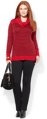 Lauren Ralph Lauren Plus Size Cowl-Neck Striped Sweater
