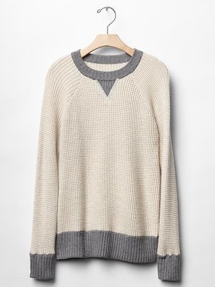 Gap Contrast waffle-knit sweater