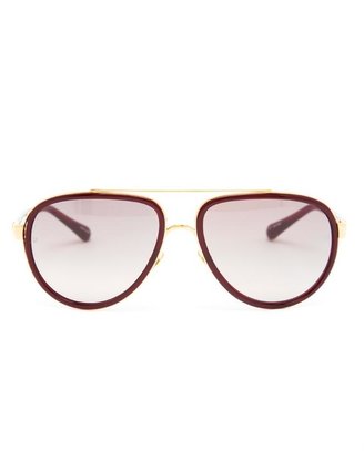 Linda Farrow Gold-Rimmed Aviator Sunglasses