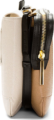 Lanvin Ecru & Tan Leather Beyond Le Jour Shoulder Bag