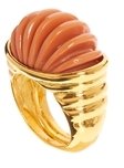 Kenneth Jay Lane Floral Ring - Gold/coral