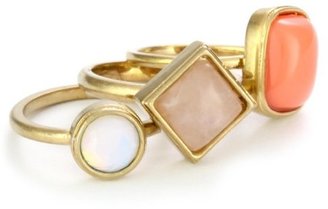 Juicy Couture Endless Summer " Coral Semi Precious Stack Ring Set