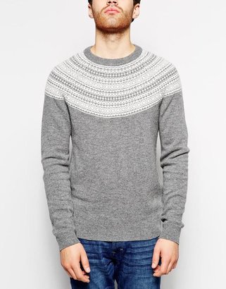 Esprit Lambswool Knitted Jumper With Fair Isle