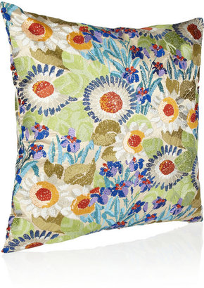 Missoni Home Arty large embroidered down and feather-filled sateen cushion