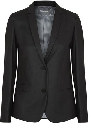 Zadig & Voltaire Vedax Custo black studded twill blazer