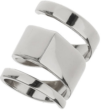 Topshop Freedom at 100% metal. Silver look solid wrap effect ring. ring dimensions - small ring 17mm, medium ring 18mm, large ring 19mm.