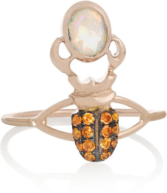 Daniela Villegas Khepri 18-karat rose gold, garnet and opal phalanx ring