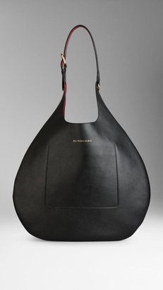 Burberry Medium Bonded Leather Hobo Bag