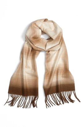 Nordstrom Plaid Dip Dye Woven Cashmere Scarf