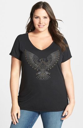 7 For All Mankind Seven7 Studded Graphic Tee (Plus Size)