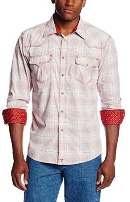 Wrangler Men's 20X Collection Snap White Red Brown Shirt