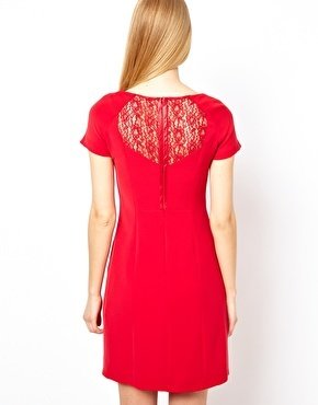 Coast Orchid Dress with Lace Back - Red