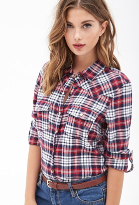 Forever 21 Western-Inspired Plaid Flannel