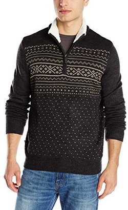 Geoffrey Beene Men's Fair Isle Quarter-Zip Sweater