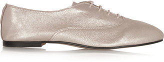 French Sole Metallic lace-up flats