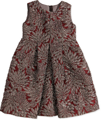 Dolce & Gabbana Floral Brocade Pleated Dress, Girls' 4-6