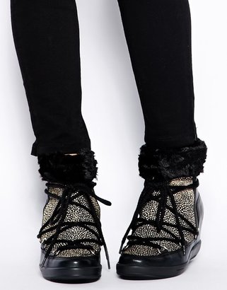 Bronx Faux Fur Lined Speckled Ankle Boots