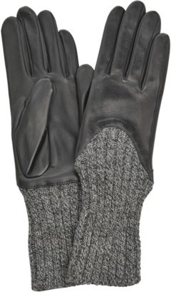 Agnelle Leather and knitted gloves