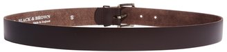 Black & Brown Jess Slim Leather Jeans Belt With Two Tone Vintage Buckle