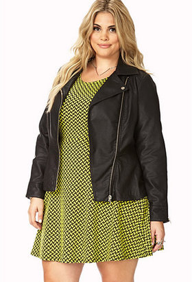 Forever 21 Quilted Peplum Faux Leather Jacket