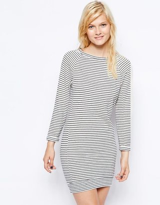 Warehouse Zip Back Stripe Sweater Dress
