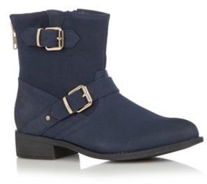 Call it SPRING Navy 'Amile' buckle ankle boots
