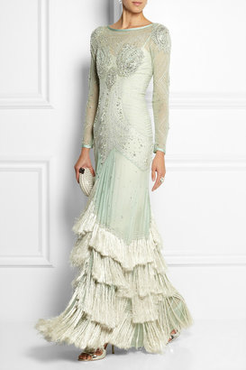 Temperley London Silvia embellished silk-georgette gown
