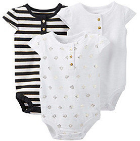 Carter's Baby Girls' White Multi 3-pk. Bodysuits